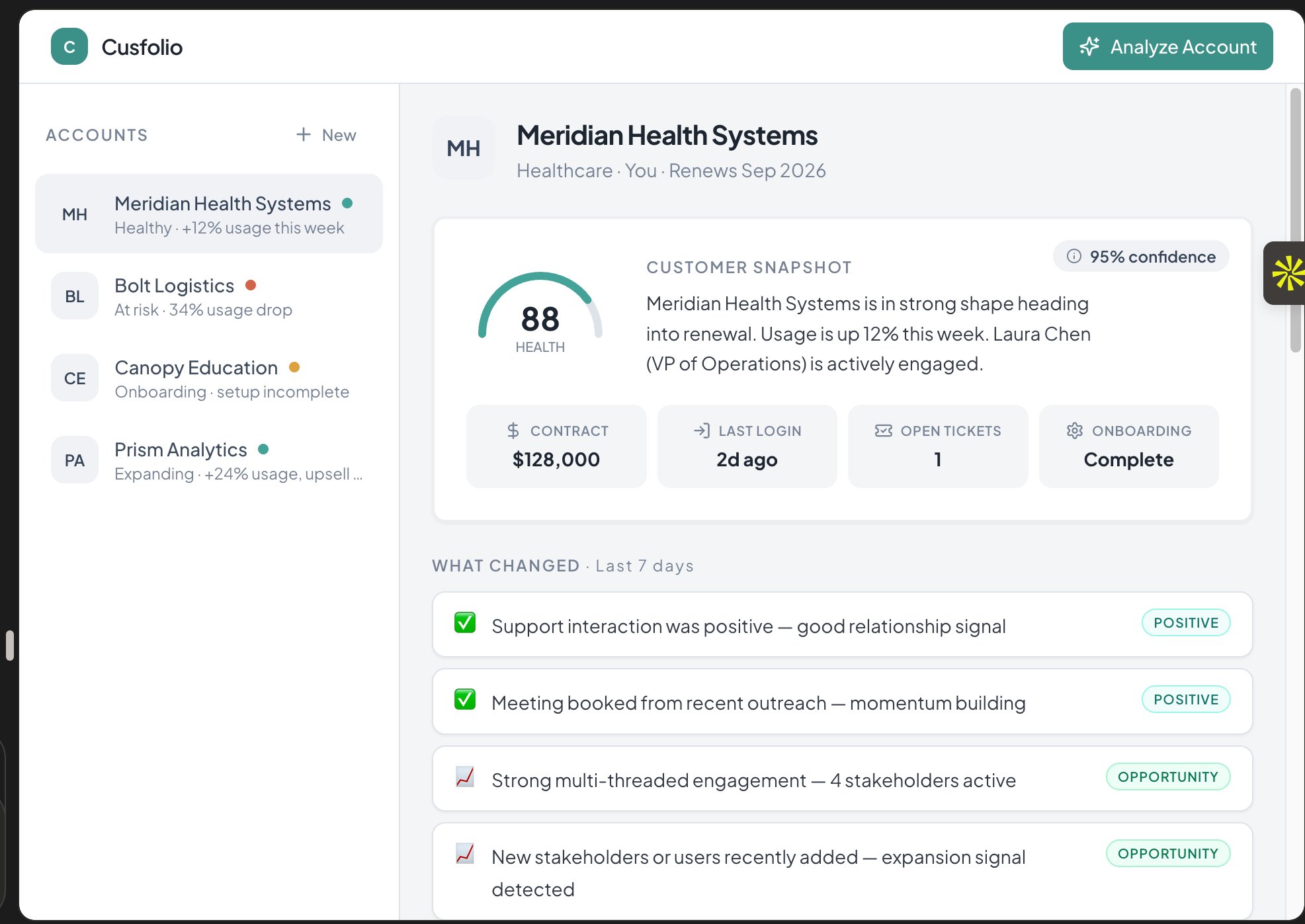 Cusfolio product screenshot